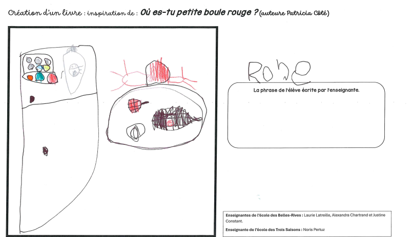 À la manière de Où-es tu petite boule rouge ?
